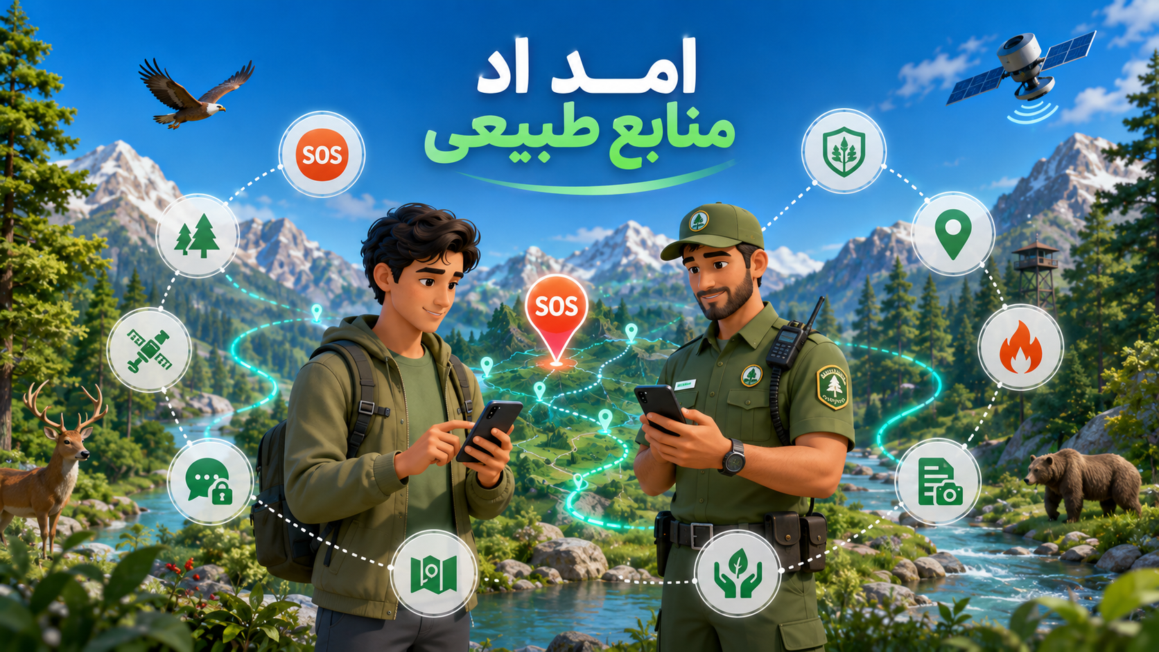 نمای اپلیکیشن امداد منابع طبیعی